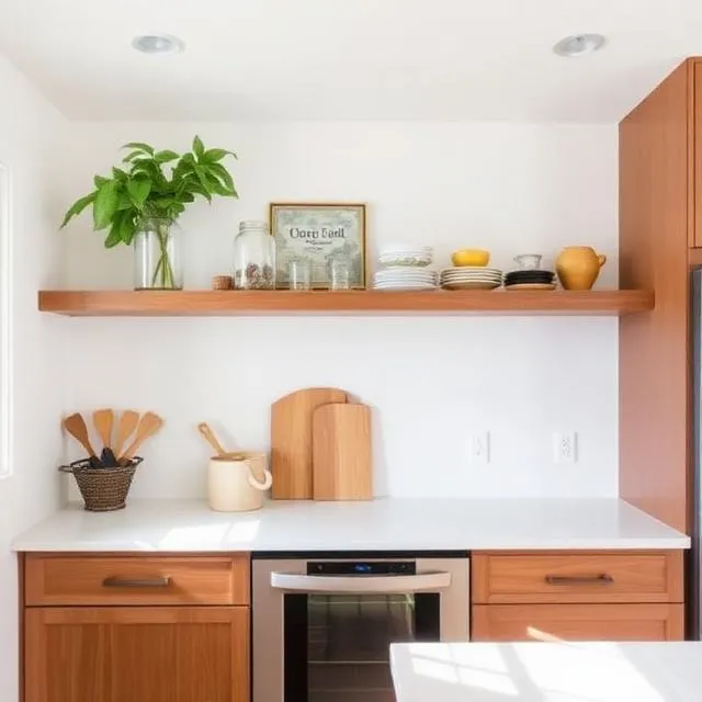 Add floating shelves in the kitchen
