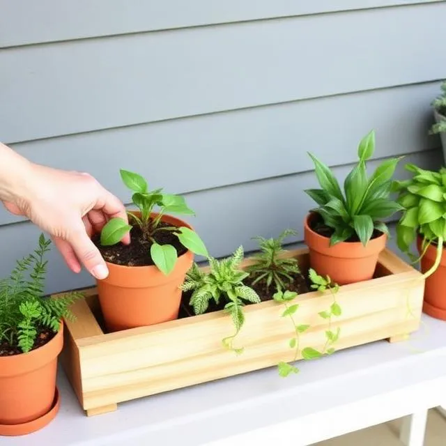 Add potted plants or DIY planters
