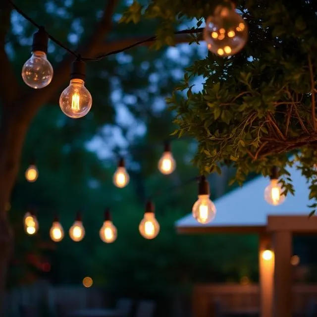Hang bistro lights for ambiance
